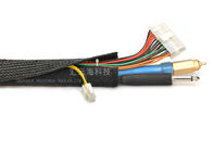 Velcro de fecho automático preto envoltório trançado do cabo, tampa de fio flexível de Velcro