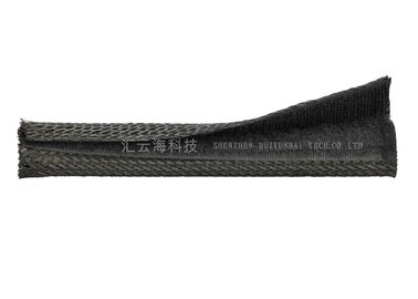 comprar Velcro de fecho automático preto envoltório trançado do cabo, tampa de fio flexível de Velcro fabricação em linha