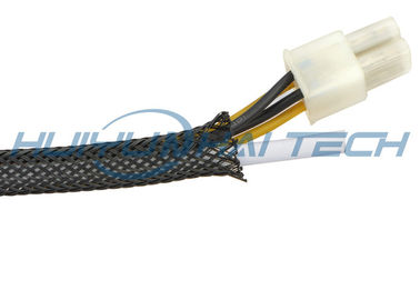 comprar Sleeving trançado expansível do ANIMAL DE ESTIMAÇÃO UV da resistência, Sleeving à prova de fogo personalizado do fio do tamanho fabricação em linha