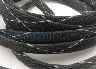 Sleeving trançado do cabo gestão misturada preta branca para o chicote de fios de cabo flexível
