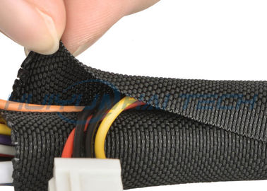 comprar Auto preto do ANIMAL DE ESTIMAÇÃO que envolve Sleeving trançado rachado para o chicote de fios da gestão do cabo fabricação em linha