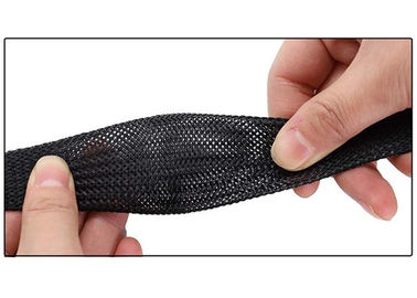 comprar luva resistente ao calor do fio de 15mm, preto Sleeving trançado expansível para a gestão do cabo fabricação em linha