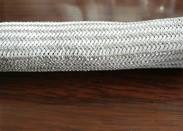 comprar Sleeving trançado de aço inoxidável chapeado prata, tubulação de aço inoxidável trançada fabricação em linha