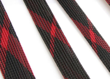 comprar Poliéster trançado expansível vermelho/do preto mistura que Sleeving para o envoltório do chicote de fios de cabo fabricação em linha