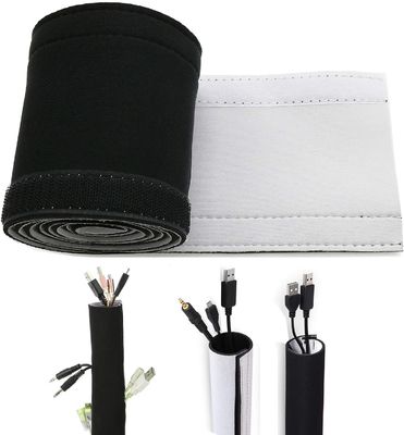 comprar O envoltório branco preto do fio de Velcro fácil instala a luva da gestão do cabo do neopreno fabricação em linha