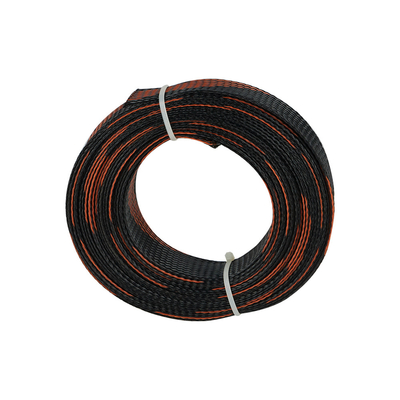 comprar chama preta/alaranjada Sleeving trançado expansível do ANIMAL DE ESTIMAÇÃO reciclável de 1-100mm - retardador fabricação em linha