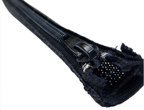 A luva preta flexível do cabo do zíper do ANIMAL DE ESTIMAÇÃO trançou o envoltório para a proteção do fio