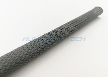 Cor preta Sleeving trançada expansível de nylon high-density para a proteção do cabo
