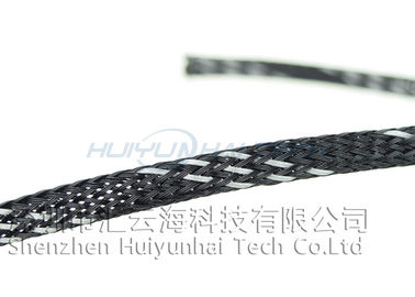 Poliéster trançado expansível high-density que Sleeving a multi cor para cabos de alimentação