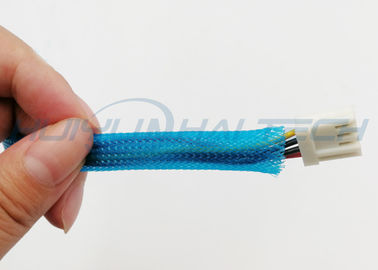 Sleeving trançado expansível do ANIMAL DE ESTIMAÇÃO azul da cor para a gestão do chicote de fios de cabo do fio do PC