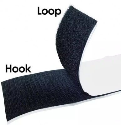 Gancho do rolo VW-1 da fita de Velcro preto resistente e fita traseiros pegajosos do laço